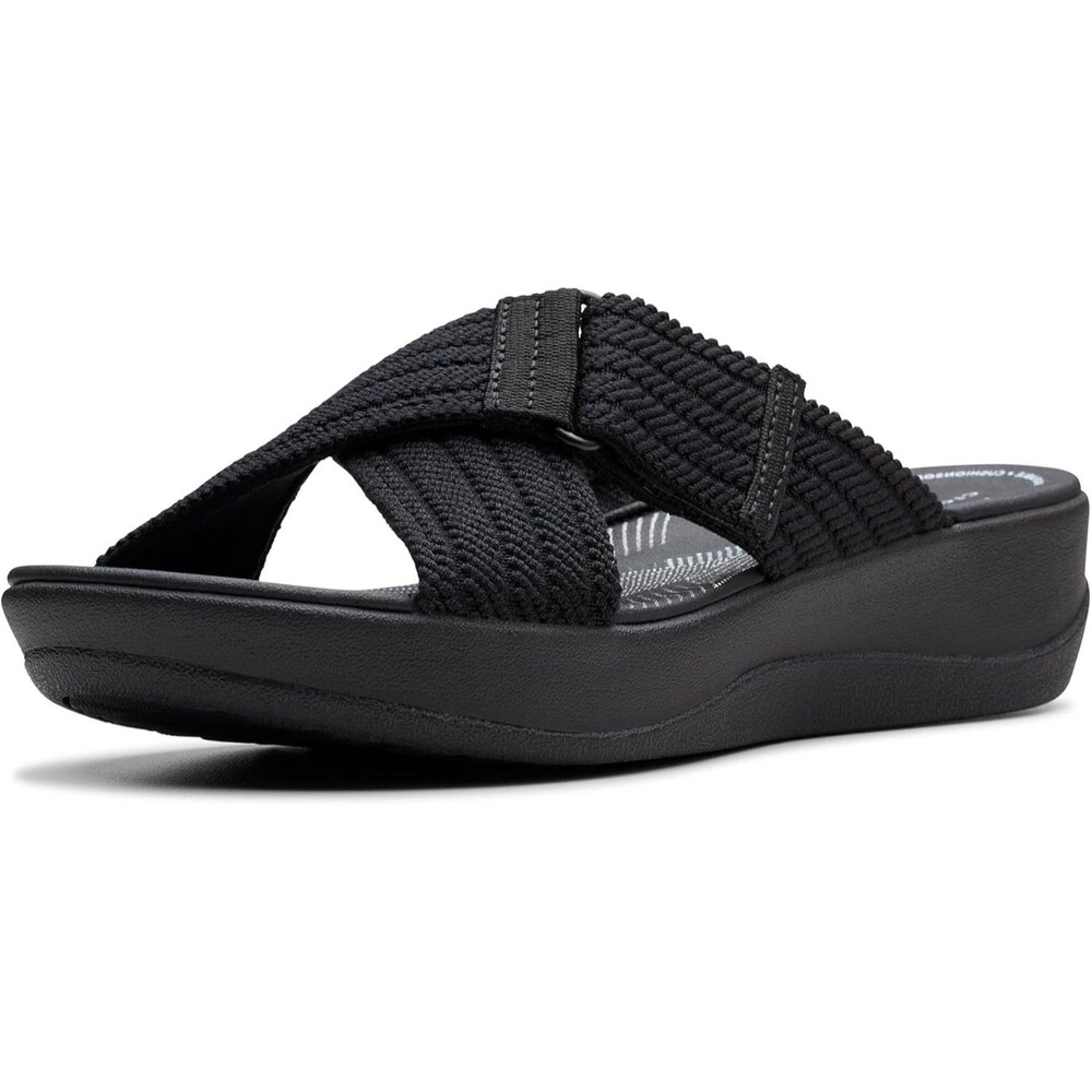 Clarks Cloudsteppers Arla Wave Slide Sandal Women's Black Size 7